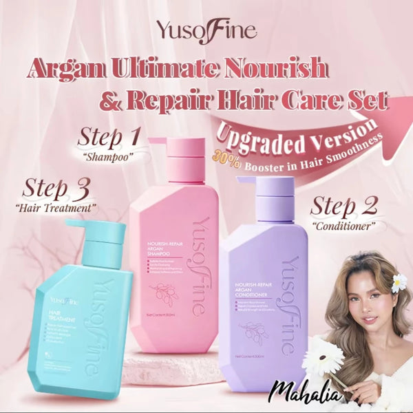 YUSOFINE Nourish-Repair Argan Shampoo + Conditioner + Hair Treatment
