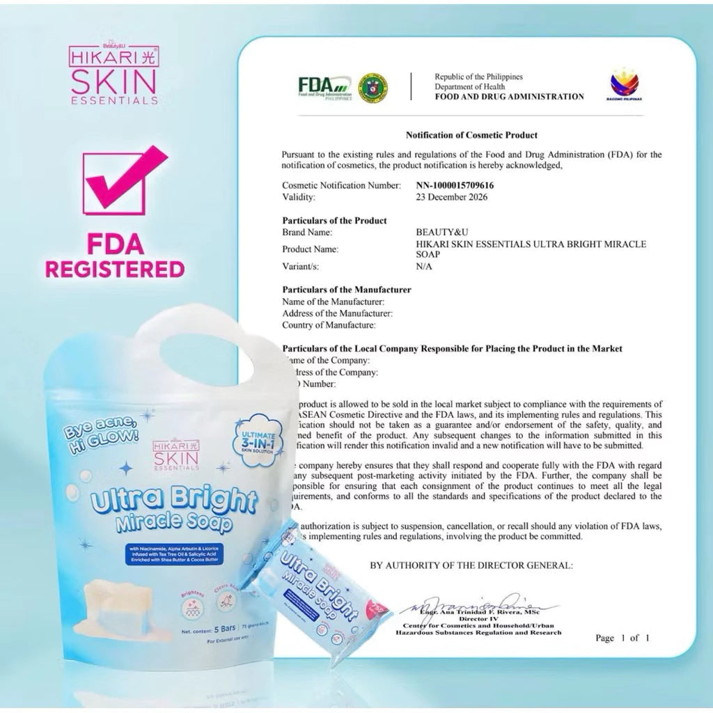 Hikari Skin Essentials: Ultra Bright Miracle Soap