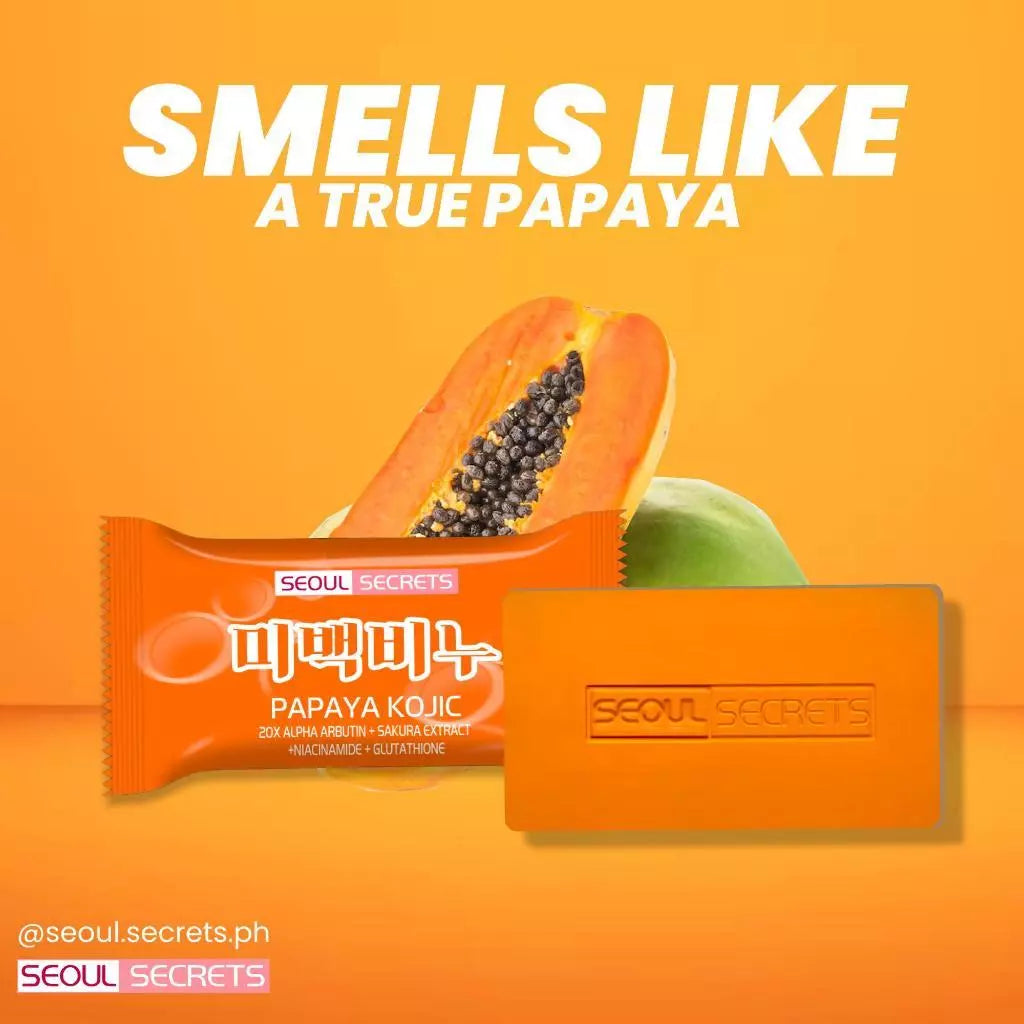 SEOUL SECRET Papaya Kojic 20X Whitening Soap