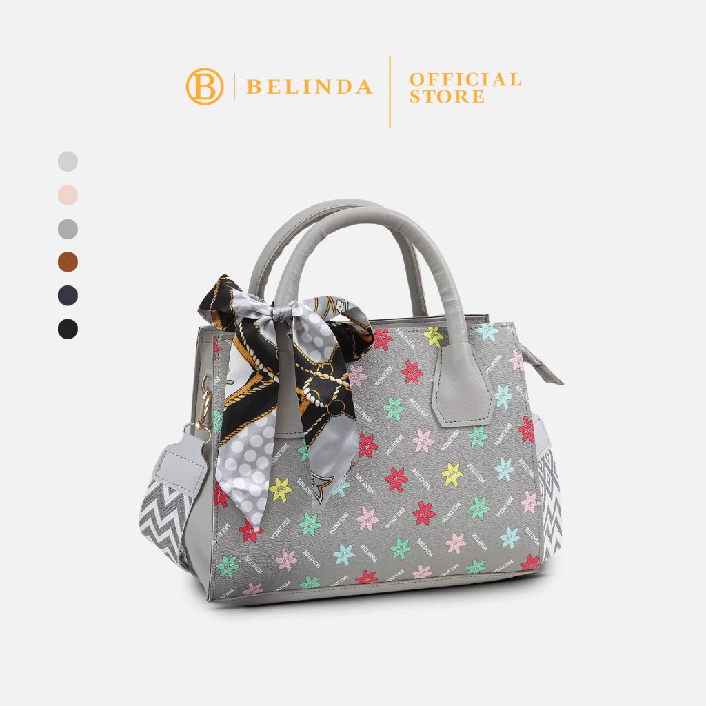 Square Leather Flower Wear a Scarf High-End Shoulder Sling Bag