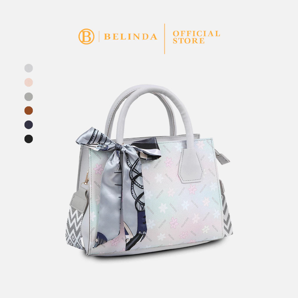 Square Leather Flower Wear a Scarf High-End Shoulder Sling Bag