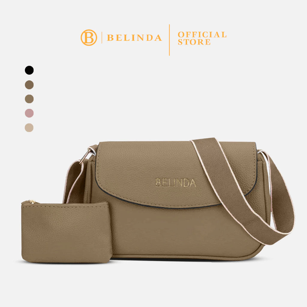 2-in-1 Wide Strap Leather Sling Bag with Wallet (Ver.2)