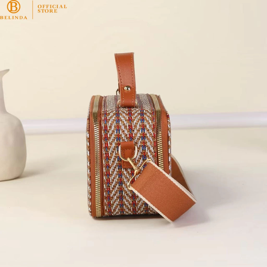 BELINDA Tweed Top Handle Crossbody Bag