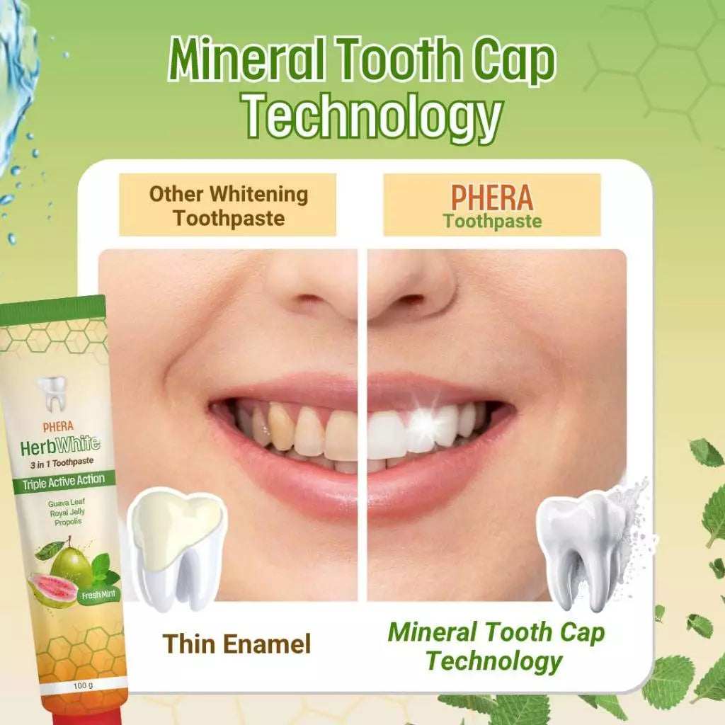 PHERA HERBWHITE 3 IN 1 TOOTHPASTE