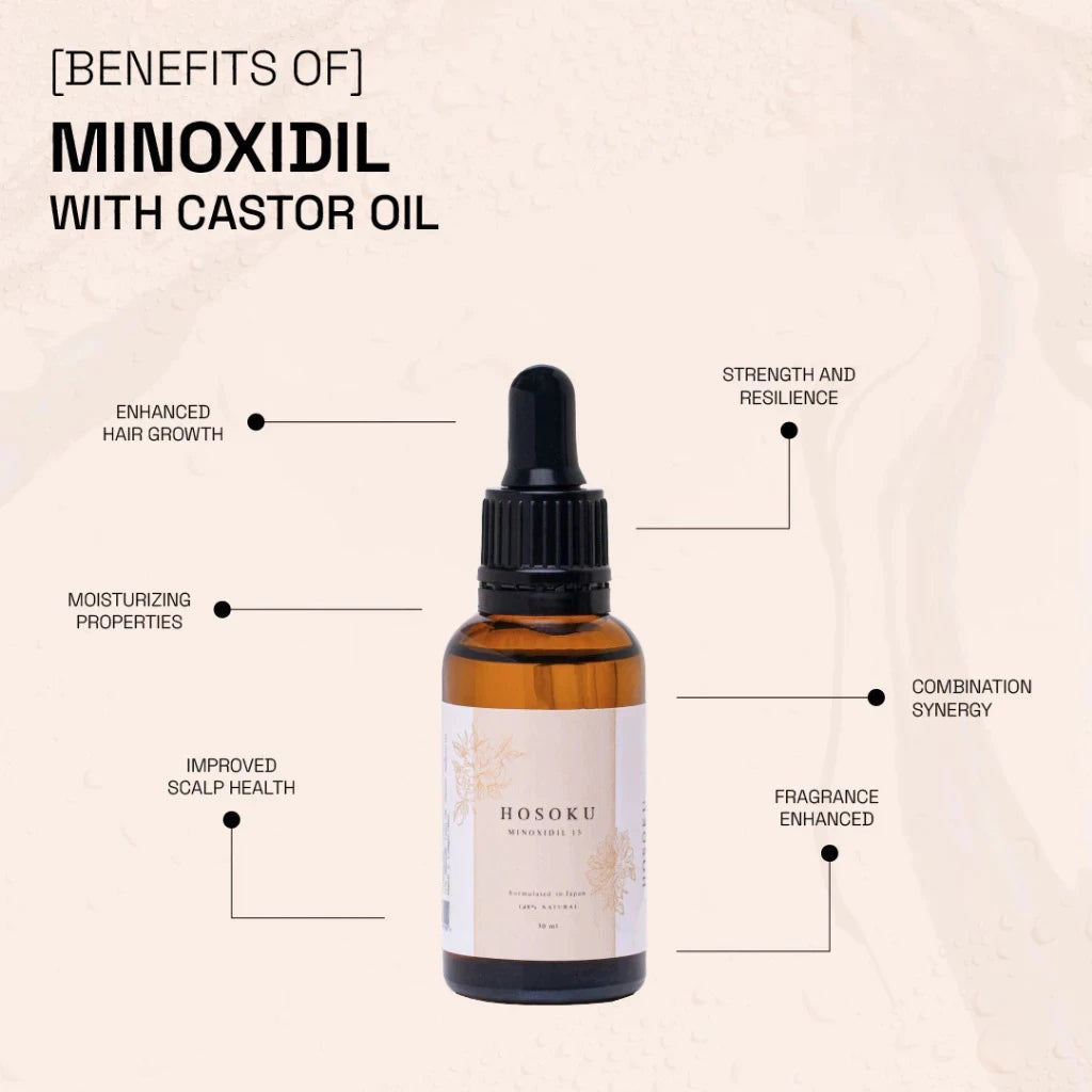 HOSOKU 15% Minoxidil Hair Growth Serum (Oil Based)