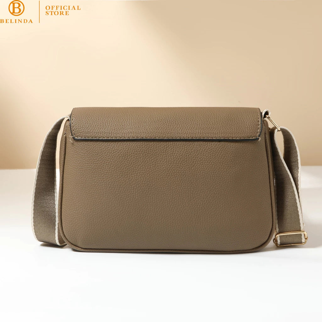 2-in-1 Wide Strap Leather Sling Bag with Wallet