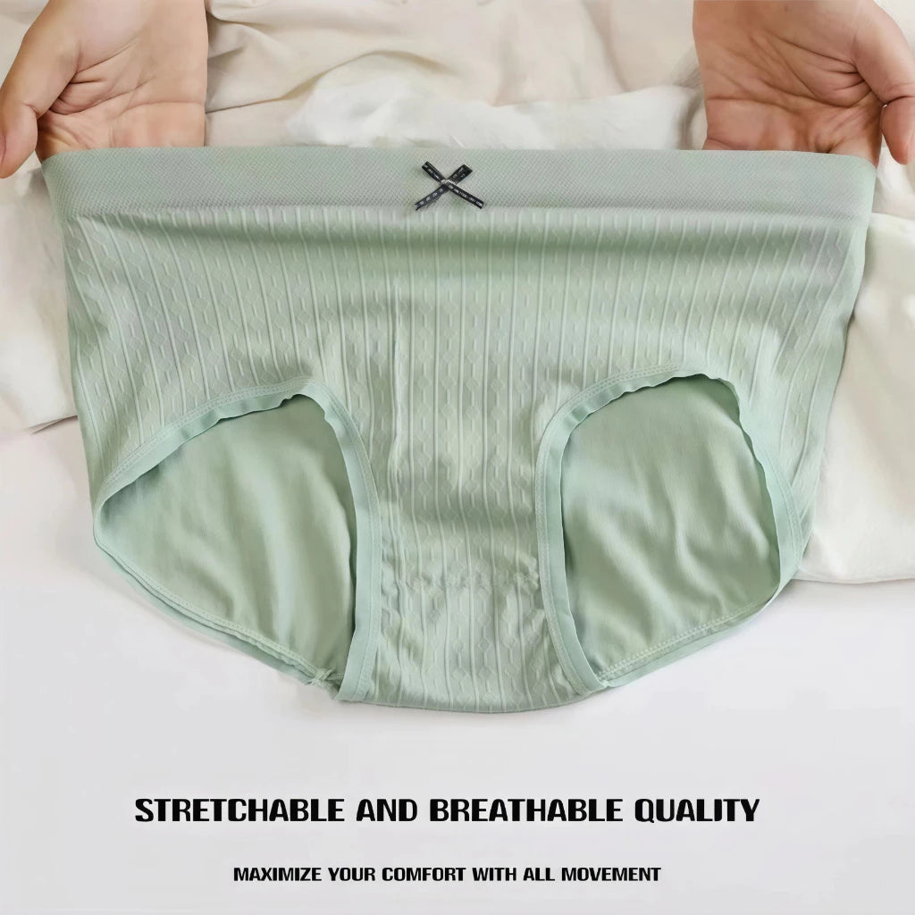 5PCS Antibacterial Hip Lifting Stretch Panty Bow Design