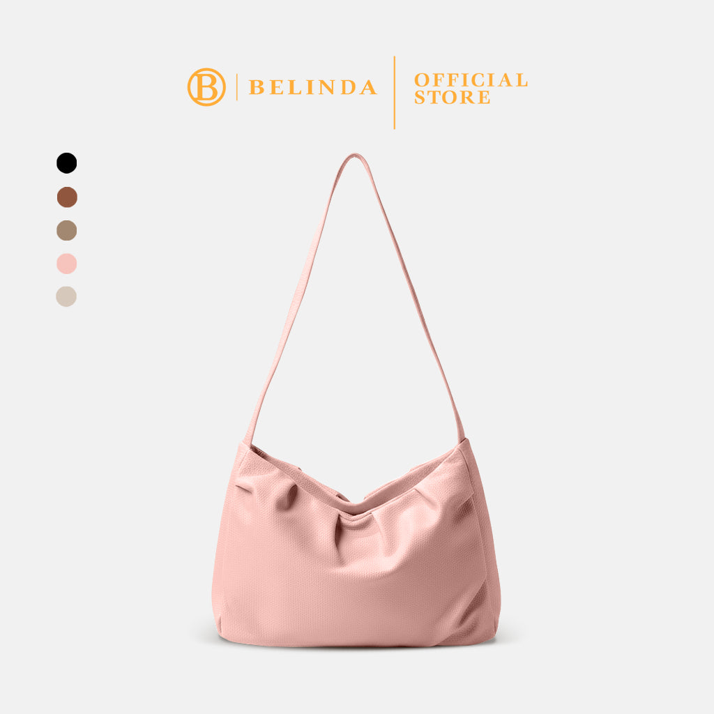 Japanese Soft Leather Pleated Shoulder Bag