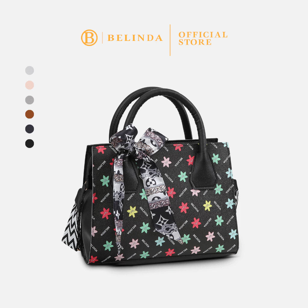 Square Leather Flower Wear a Scarf High-End Shoulder Sling Bag