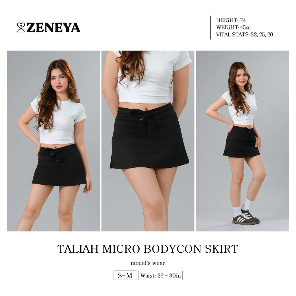 Women Drawstring Plain Neoprene Skort