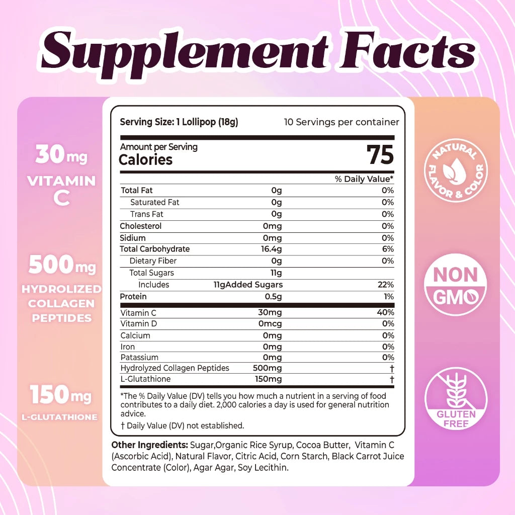 DN L-Glutathione Lollipops with Vitamin C (10pcs/pack)