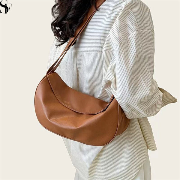 Crescent Leather Casual Sling Bag