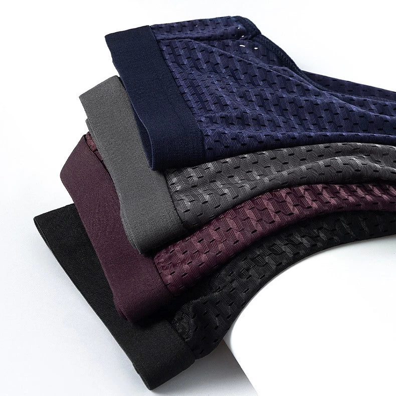 4Pcs/Set Men's Ice Silk Mesh Underwear