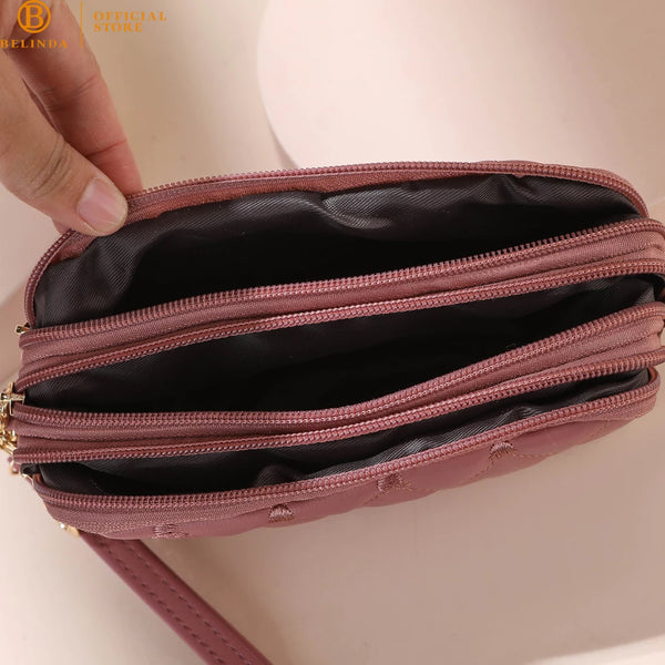 Three-layer Zipper Fashion Sling Bag