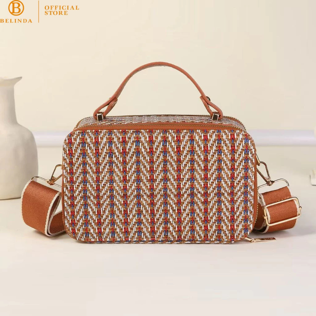 BELINDA Tweed Top Handle Crossbody Bag