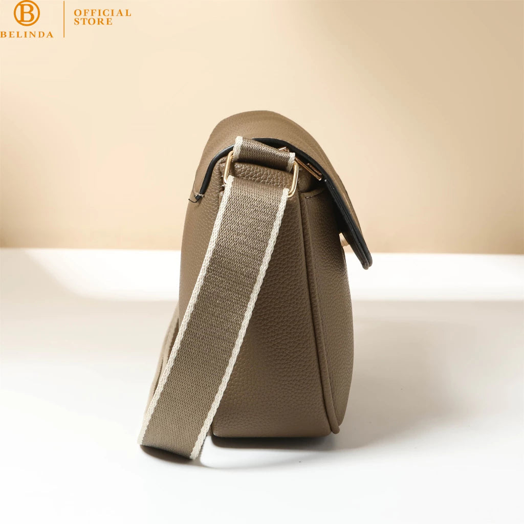 2-in-1 Wide Strap Leather Sling Bag with Wallet