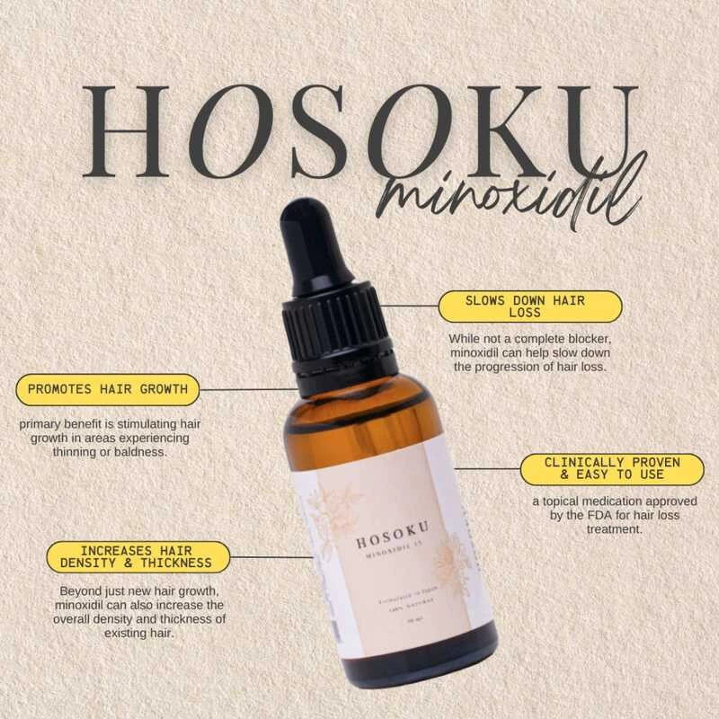 HOSOKU 15% Minoxidil Hair Growth Serum (Oil Based)