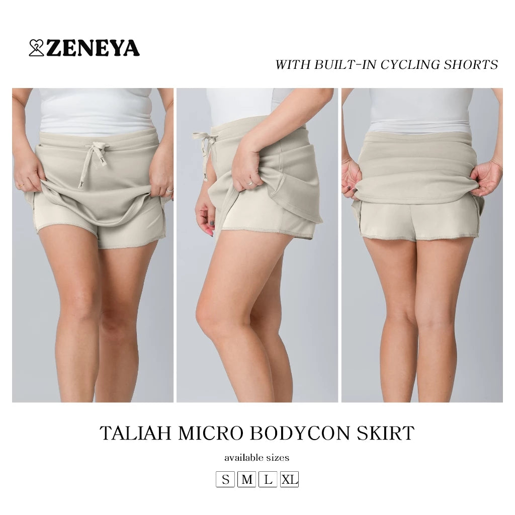 Women Drawstring Plain Neoprene Skort