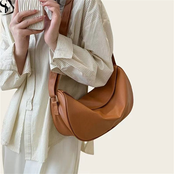 Crescent Leather Casual Sling Bag