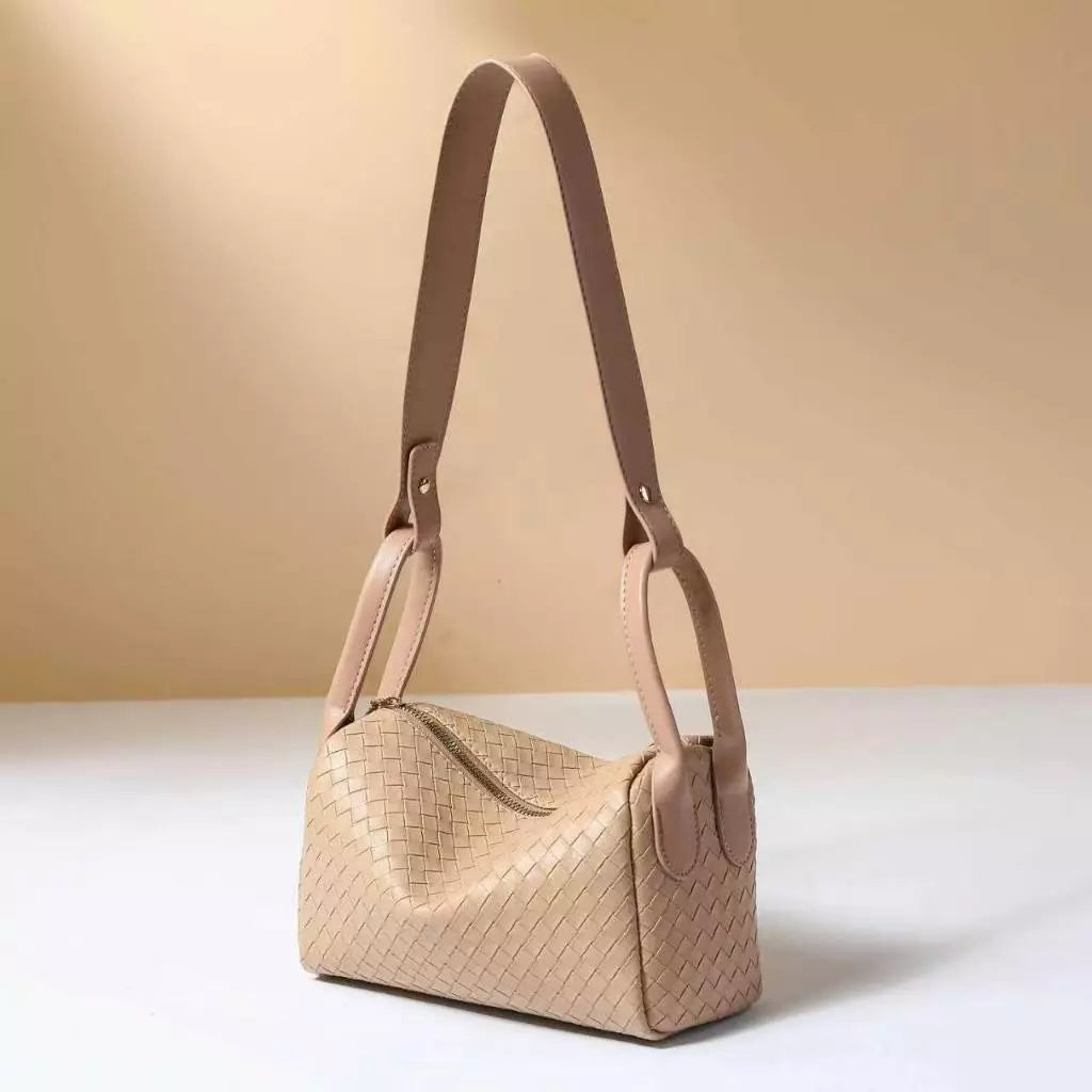 Leather Woven Shoulder Bag