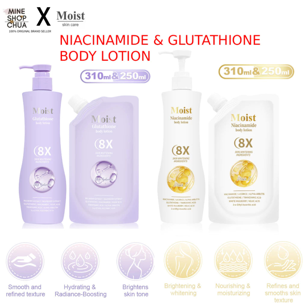 MOIST Niacinamide & Glutathione Body Lotion 8x Skin Whitening