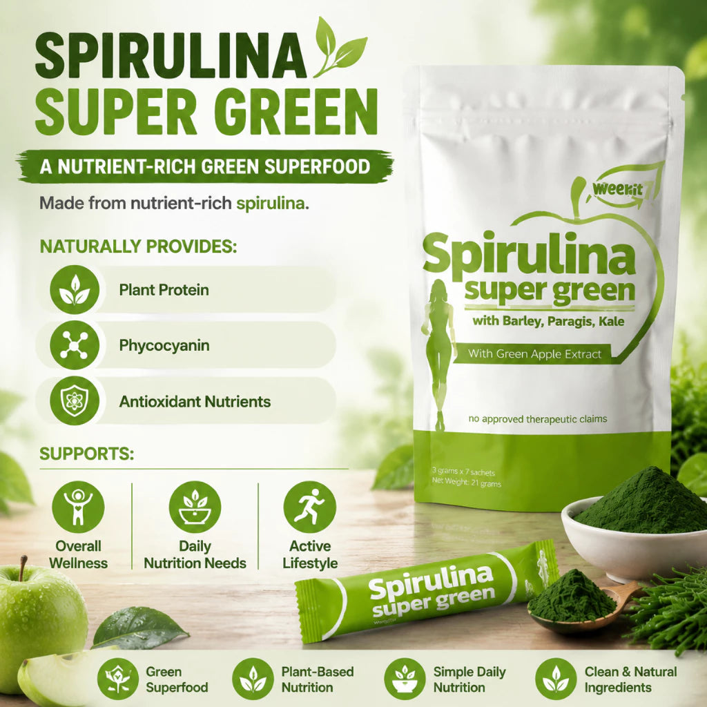 Weekit7 Spirulina Super Green Powder