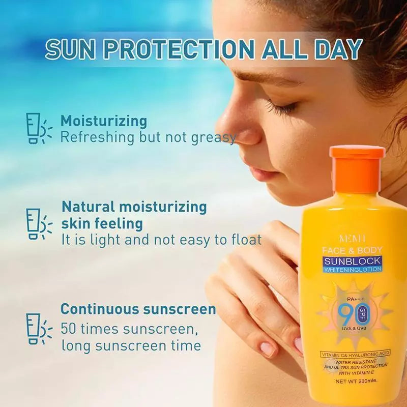 MEMI Face and Body Sunblock Whitening Lotion SPF90 PA+++ 200ml