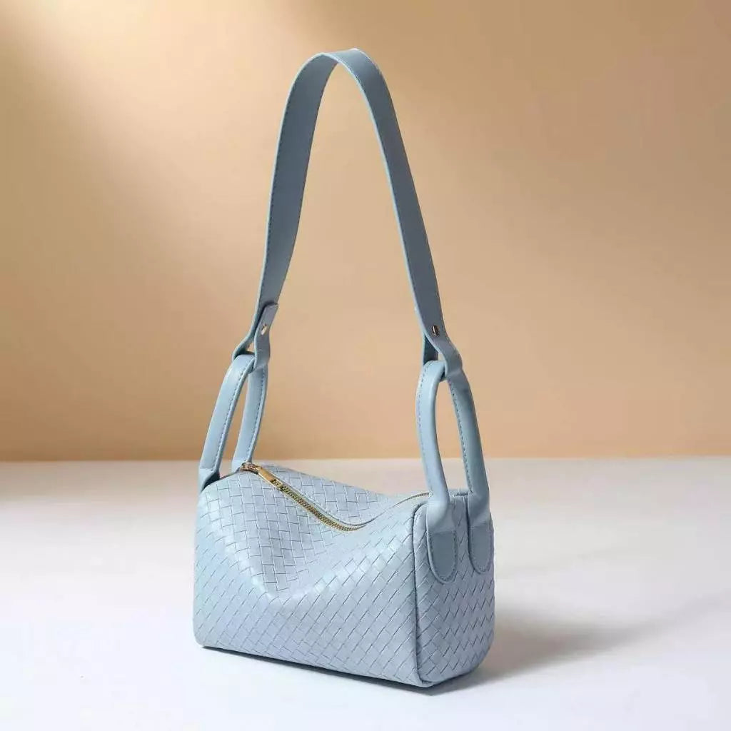 Leather Woven Shoulder Bag