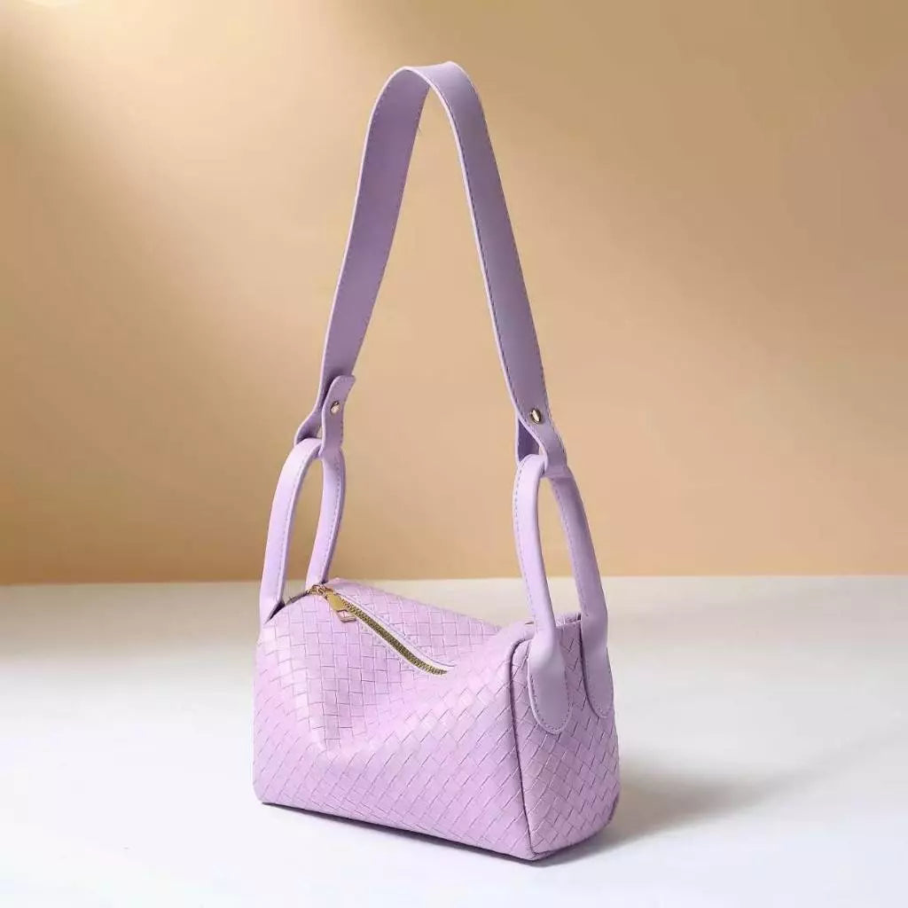 Leather Woven Shoulder Bag