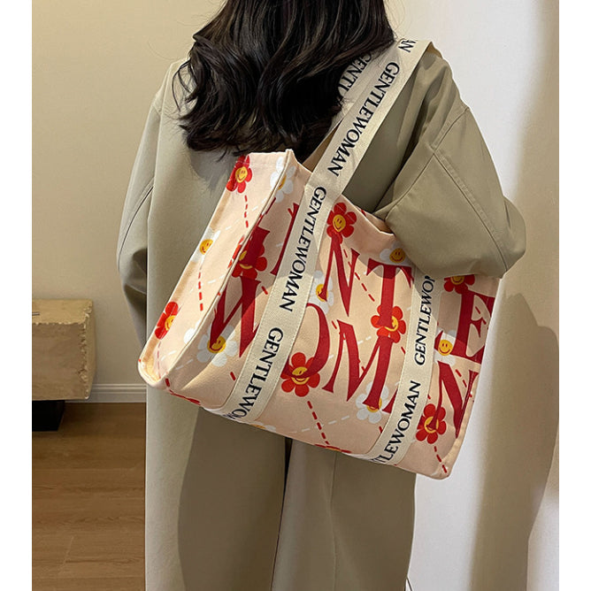 GM Canvas Tote Bag with Zipper
