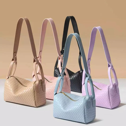 Leather Woven Shoulder Bag