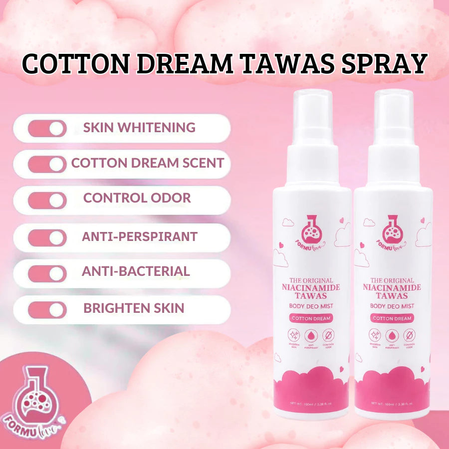 Formulove Niacinamide Tawas Body Deo Mist | Cotton Dream Scent 100ml