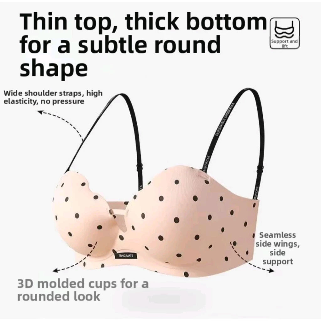 Polka Dot Seamless Push Up Bra