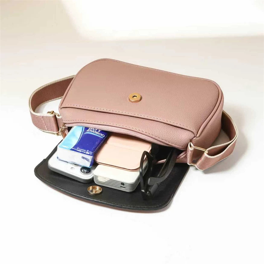 2-in-1 Wide Strap Leather Sling Bag with Wallet (Ver.2)