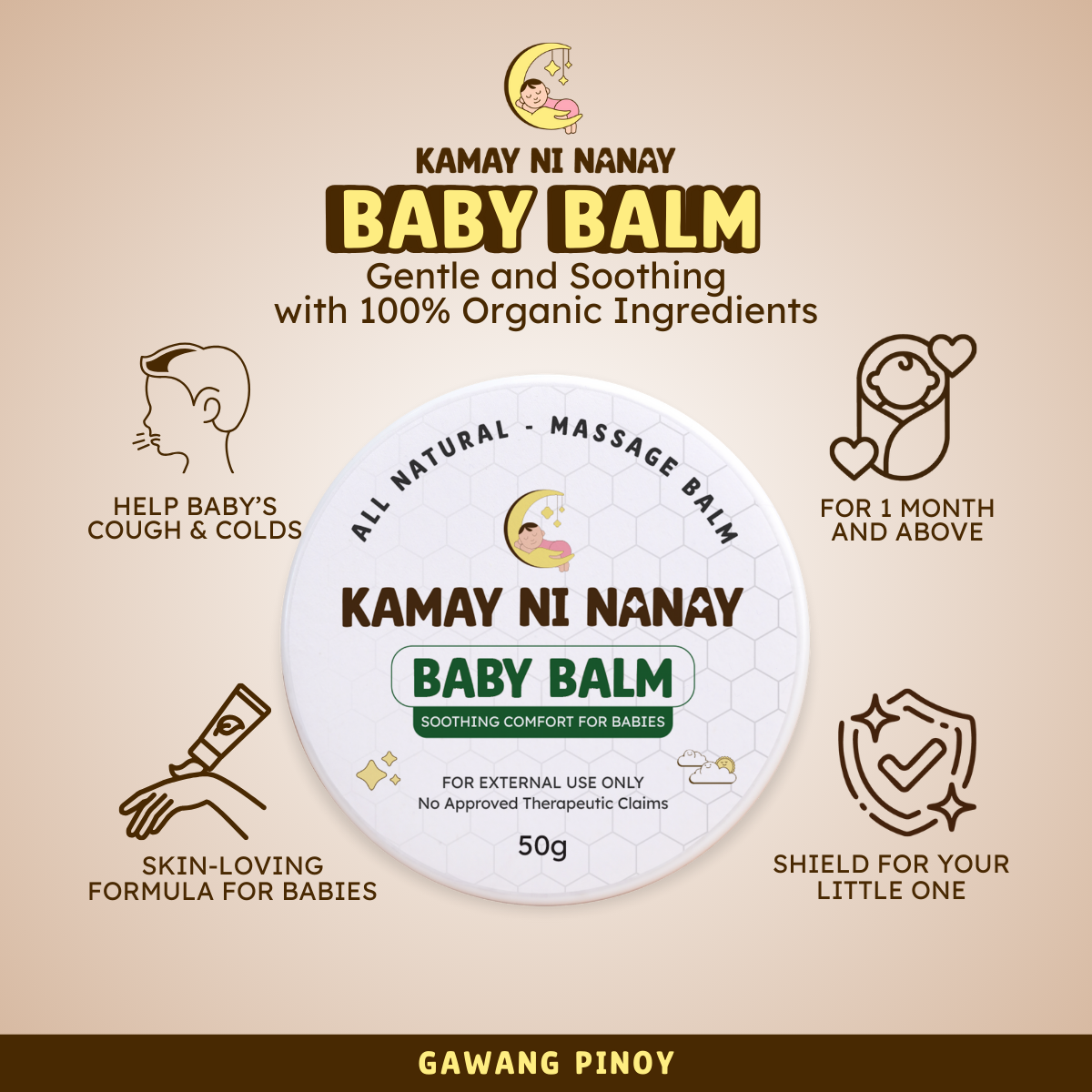 Kamay ni Nanay Baby Balm – Organic Balm for Babies | Safe for G6PD Deficiency