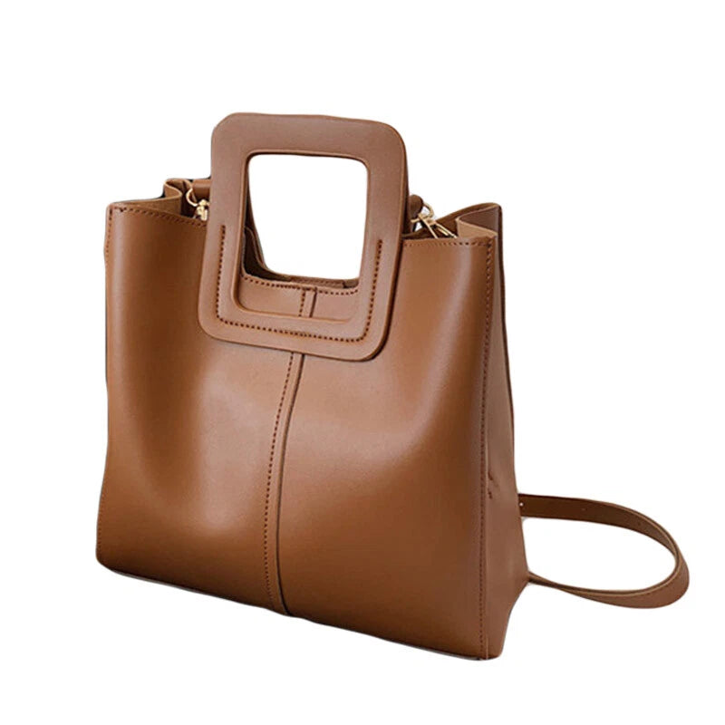Square Handle Bucket Bag