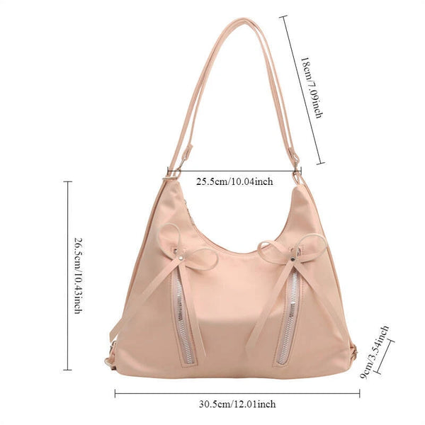 Three-Way Leather Bowknot Bag