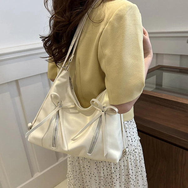 Three-Way Leather Bowknot Bag