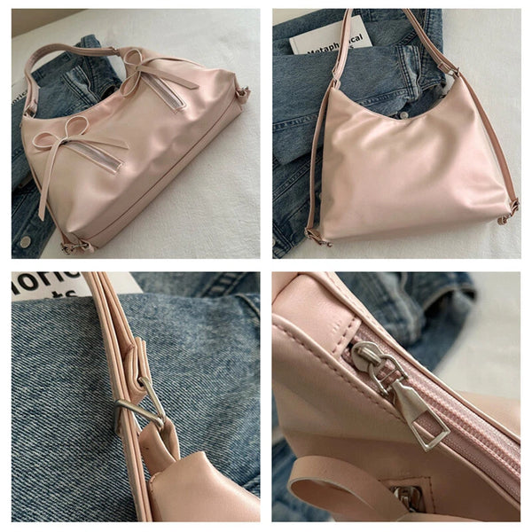 Three-Way Leather Bowknot Bag