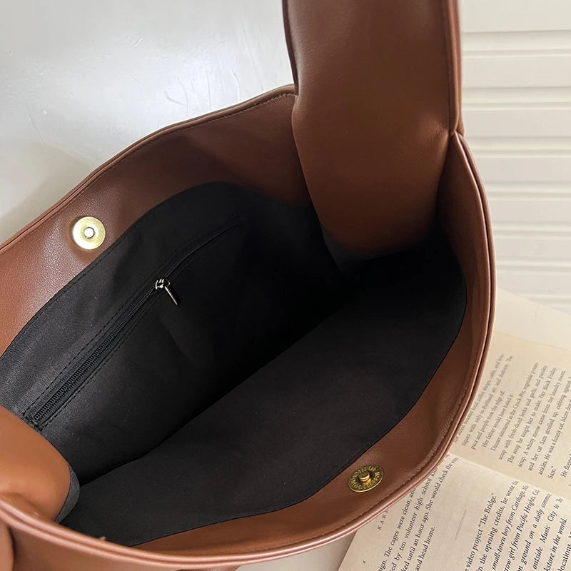 Simple Elegant Soft Leather Shoulder Bag