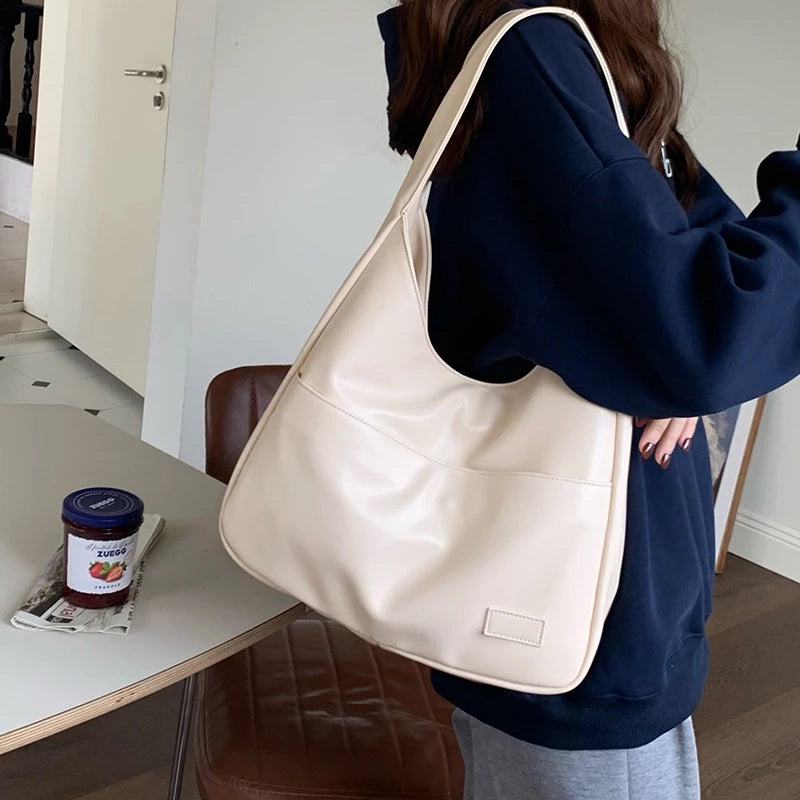 Simple Elegant Soft Leather Shoulder Bag
