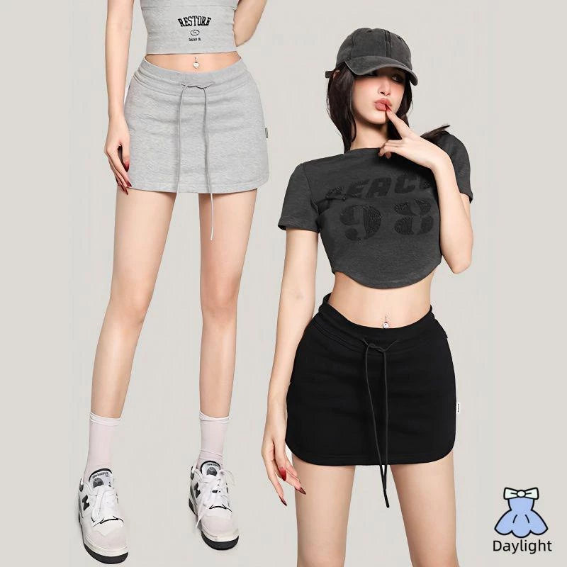 Casual Drawstring Skirt