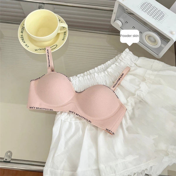 Non Wire Breathable Push Up Bra with Removable Strap