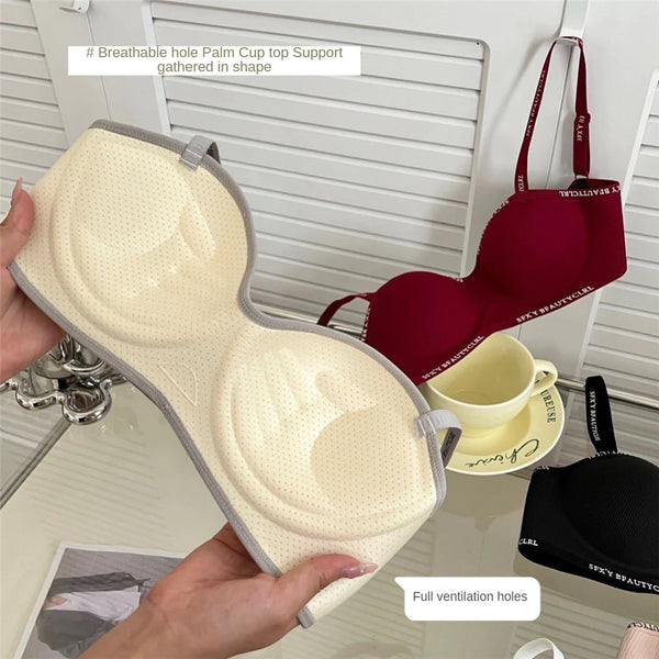 Non Wire Breathable Push Up Bra with Removable Strap