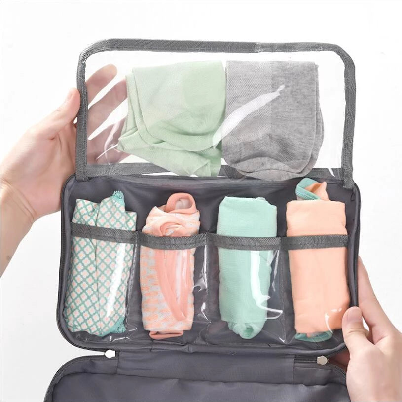 Multi-Compartment Undergarment Travel Organizer Bag
