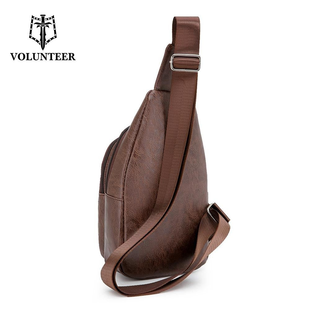 Volunteer Leather Men's Anti Theft Chest Sling Bag