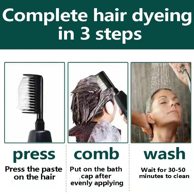 Herbal Hair Dye Shampoo with Comb 500ml