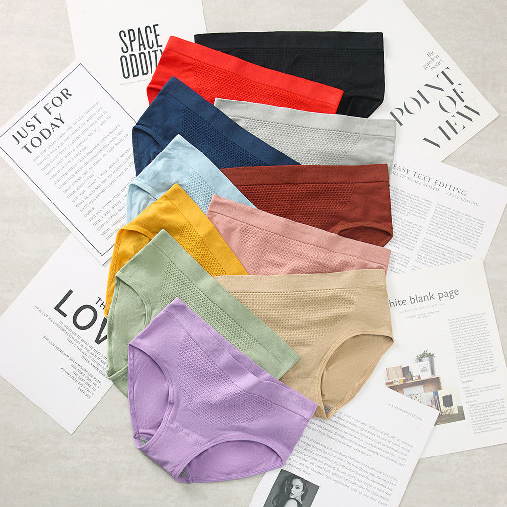 Korean Mid Waist Honeycomb Underwear Panty (5pcs/Set)