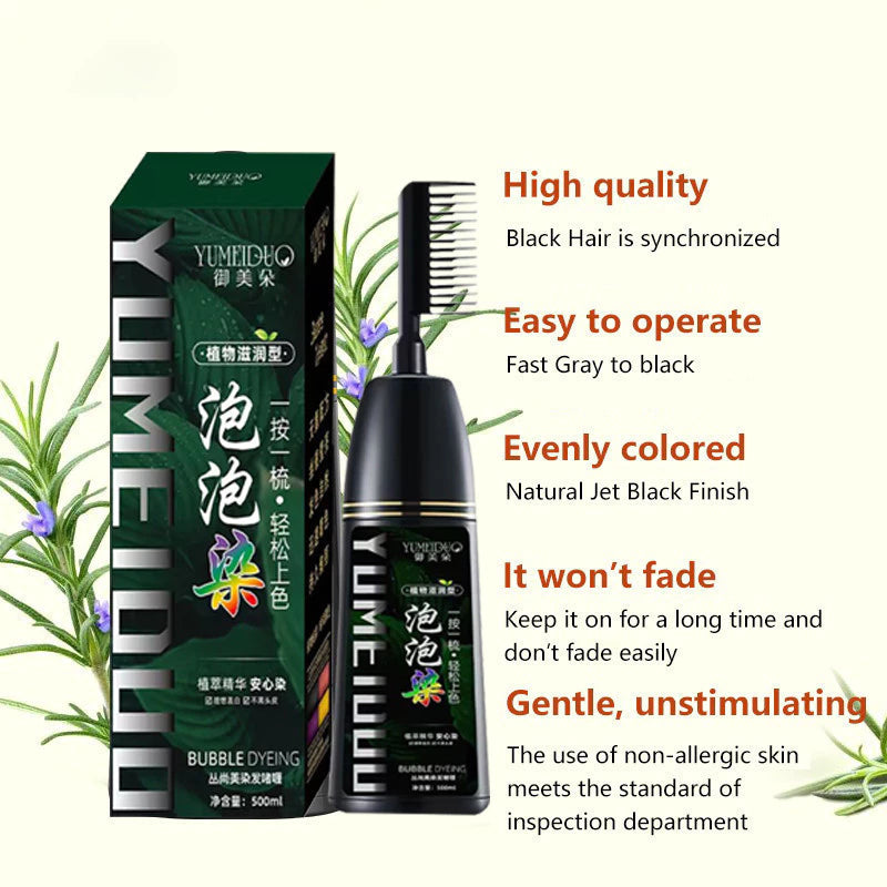 Herbal Hair Dye Shampoo with Comb 500ml