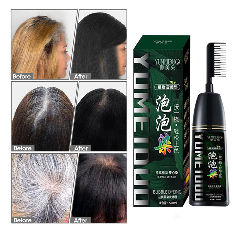 Herbal Hair Dye Shampoo with Comb 500ml
